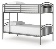 Lanceburg Gray Twin over Twin Bunk Bed with Ladder - PCB400-59