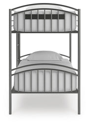 Lanceburg Gray Twin over Twin Bunk Bed with Ladder - PCB400-59