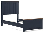 Landocken Brown/Blue Twin Panel Bed, Dresser, Chest and Nightstand - B414B20