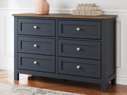 Landocken Brown/Blue Twin Panel Bed, Dresser, Chest and Nightstand - B414B20
