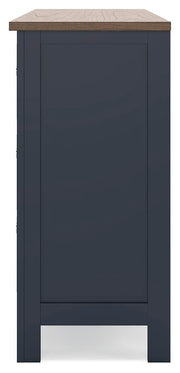 Landocken Brown/Blue Twin Panel Bed, Dresser, Chest and Nightstand - B414B20