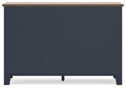Landocken Brown/Blue Twin Panel Bed, Dresser, Chest and Nightstand - B414B20