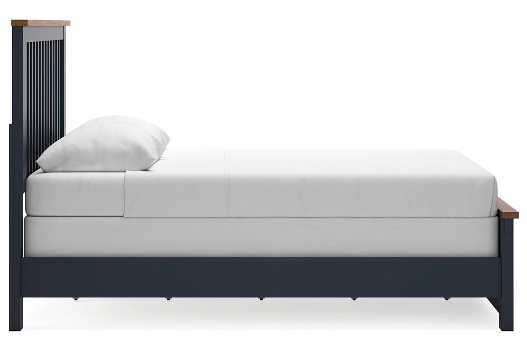 Landocken Brown/Blue Queen Panel Bed - Gate FurnitureQueen Bed