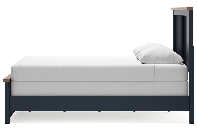 Landocken Brown/Blue Queen Panel Bed - Gate FurnitureQueen Bed