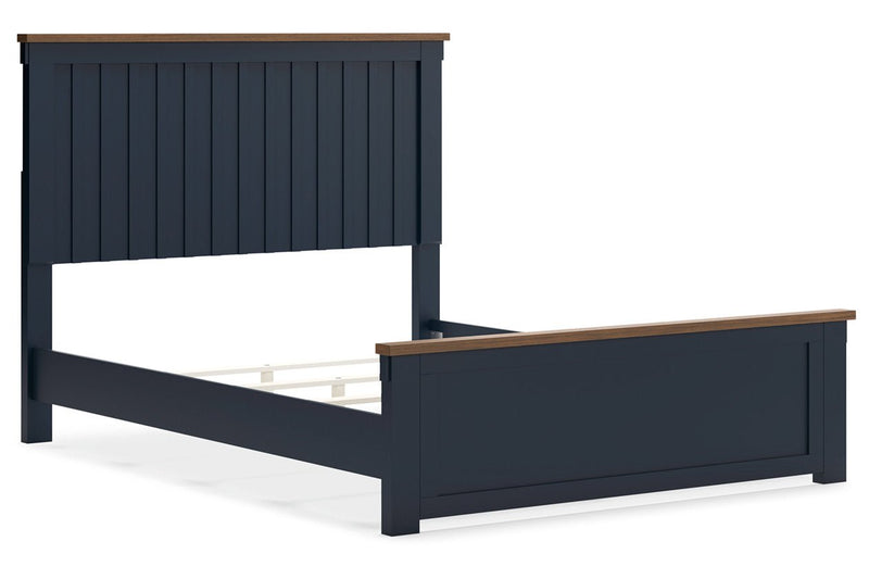 Landocken Brown/Blue Queen Panel Bed - Gate FurnitureQueen Bed