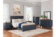 Landocken Brown/Blue Queen Panel Bed - Gate FurnitureQueen Bed