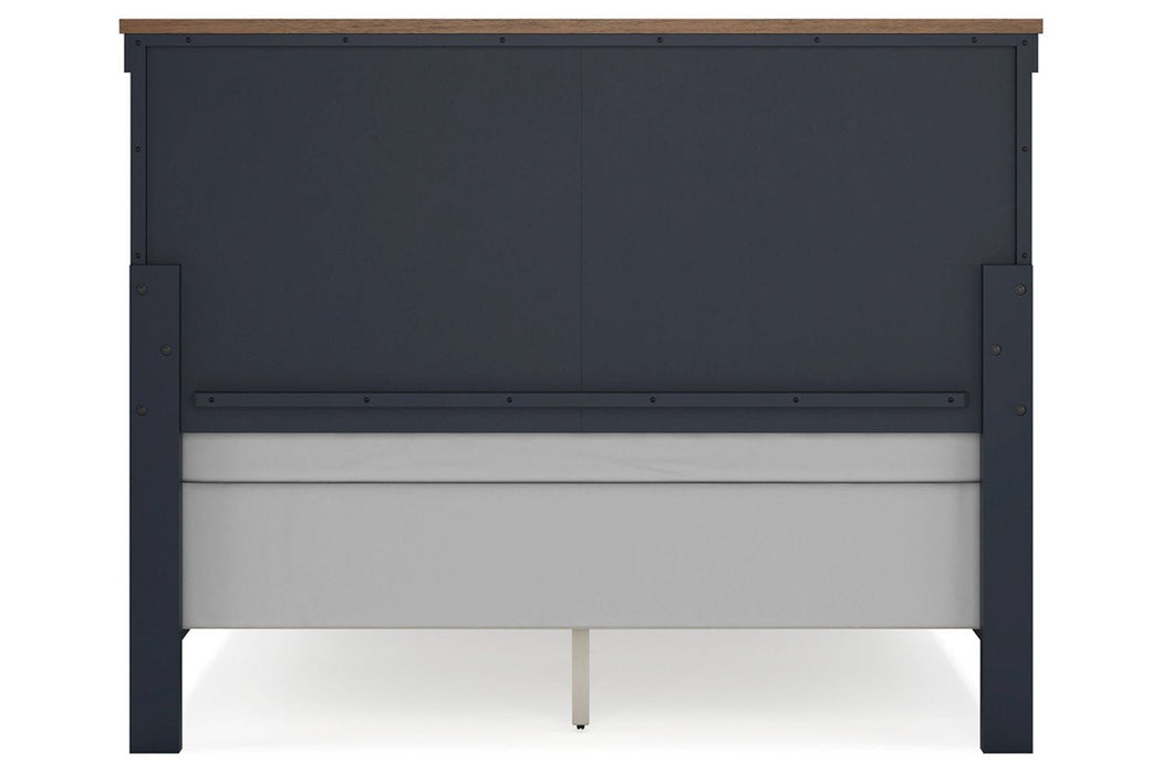 Landocken Brown/Blue Queen Panel Bed - Gate FurnitureQueen Bed