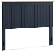 Landocken Queen Panel Headboard with Dresser and 2 Nightstands in Brown/Blue from Ashley - Lara Furniture