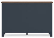 Landocken Queen Panel Headboard with Dresser in Brown/Blue from Ashley - Lara Furniture