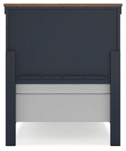 Landocken Twin Panel Headboard with Dresser and 2 Nightstands in Brown/Blue from Ashley - Lara Furniture