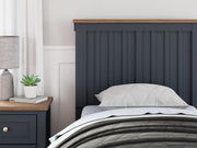 Landocken Twin Panel Headboard with Mirrored Dresser and 2 Nightstands in Brown/Blue from Ashley - Lara Furniture
