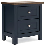 Landocken Twin Panel Headboard with Nightstand in Brown/Blue from Ashley - Lara Furniture