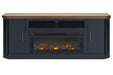 Landocken Two - tone 83" TV Stand with Electric Fireplace - Gate FurnitureTV Stand
