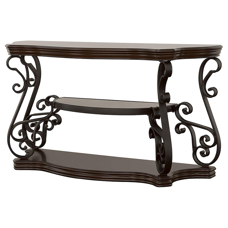 Laney Scrollwork Entryway Sofa Console Table Deep Merlot - 702449