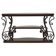 Laney Scrollwork Entryway Sofa Console Table Deep Merlot - 702449