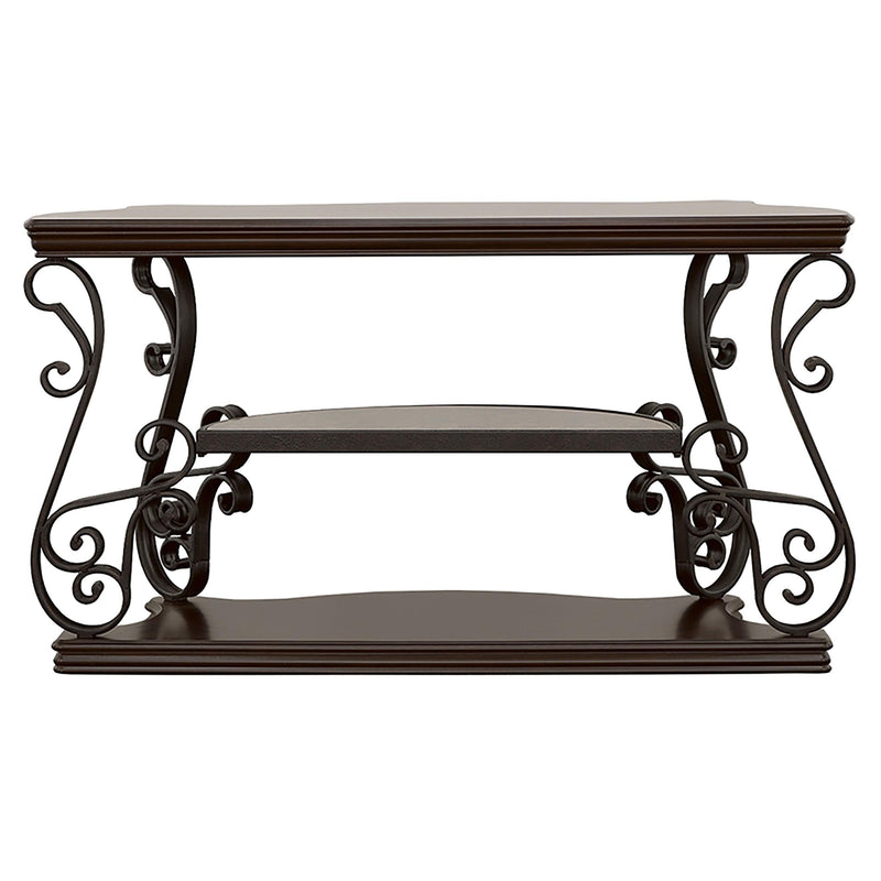 Laney Scrollwork Entryway Sofa Console Table Deep Merlot - 702449