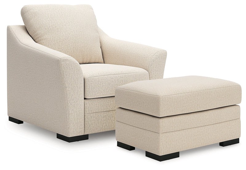 Lango Jute Chair and Ottoman from Ashley - Lara Furniture