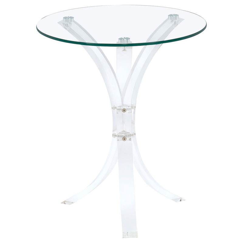 Laning Round Glass Top Acrylic Side Table Clear - 900490