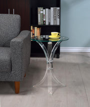 Laning Round Glass Top Acrylic Side Table Clear - 900490