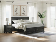 Lanolee Black King Panel Storage Bed - B687B19