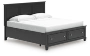 Lanolee Black King Panel Storage Bed - B687B19