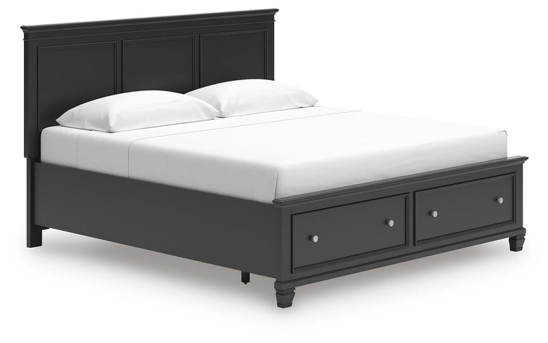 Lanolee Black King Panel Storage Bed - B687B19