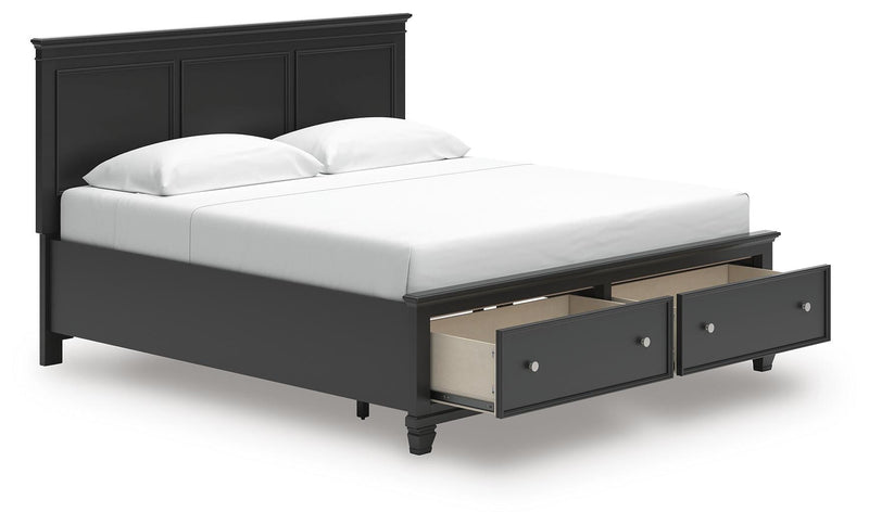 Lanolee Black King Panel Storage Bed - B687B19