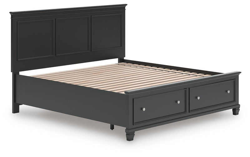 Lanolee Black King Panel Storage Bed - B687B19