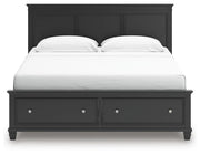 Lanolee Black King Panel Storage Bed - B687B19