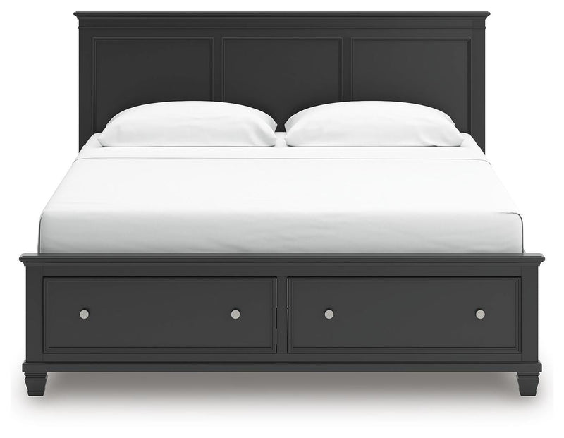 Lanolee Black King Panel Storage Bed - B687B19