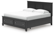 Lanolee Black King Panel Storage Bed - B687B19