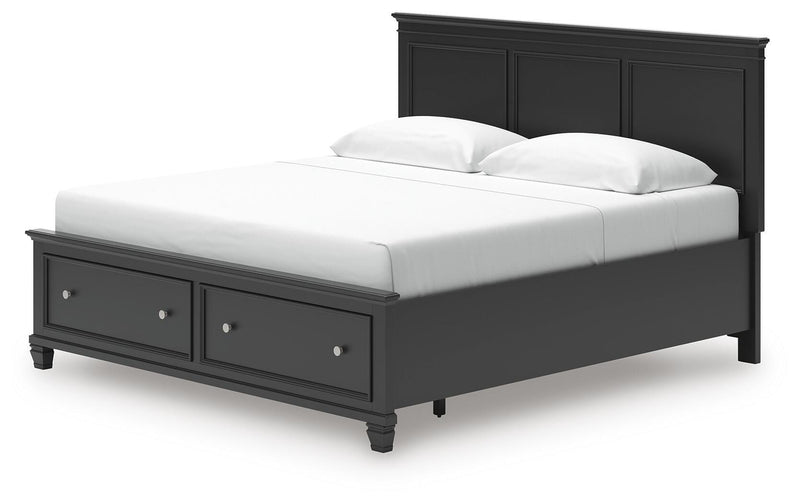 Lanolee Black King Panel Storage Bed - B687B19