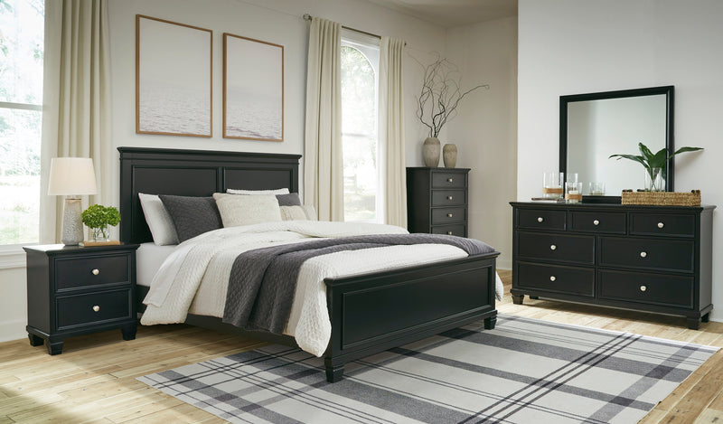 Lanolee Black Panel Bedroom Set - Lara FurnitureBedroom Set