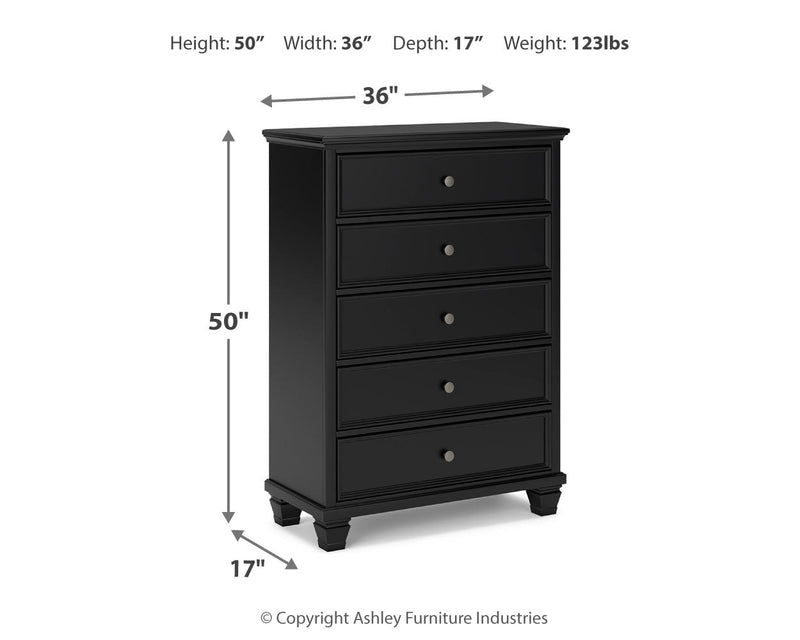 Lanolee Black Panel Bedroom Set - Lara FurnitureBedroom Set