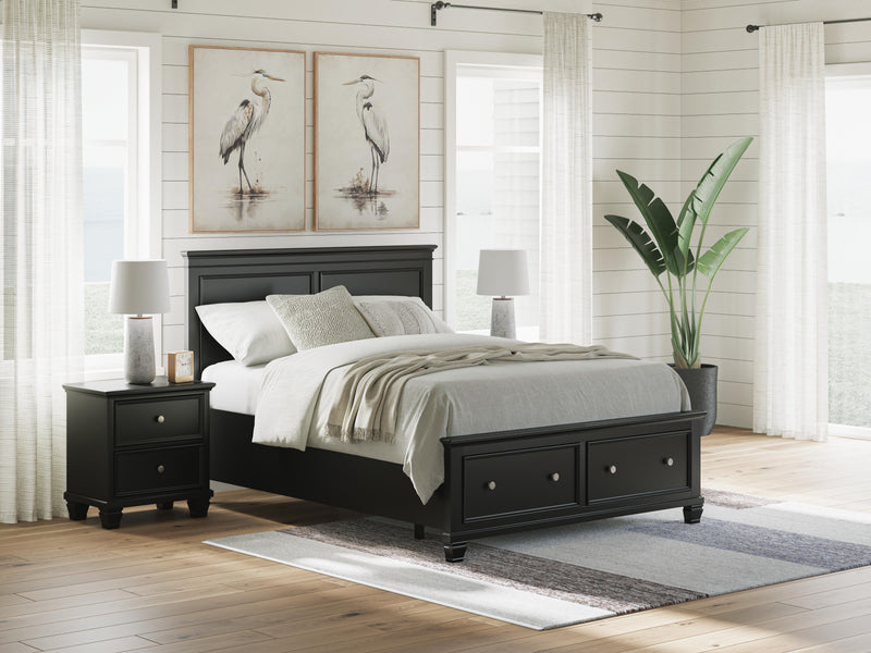 Lanolee Black Queen Panel Storage Bed - B687B17