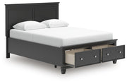 Lanolee Black Queen Panel Storage Bed - B687B17