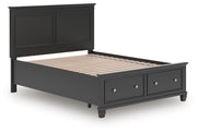 Lanolee Black Queen Panel Storage Bed - B687B17