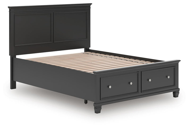 Lanolee Black Queen Panel Storage Bed - B687B17