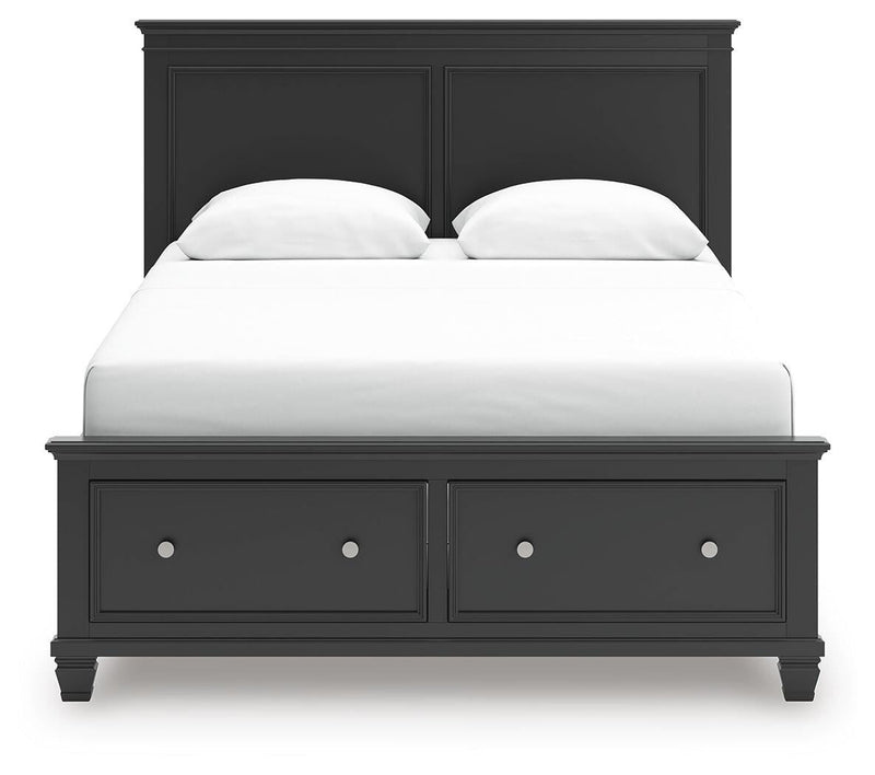 Lanolee Black Queen Panel Storage Bed - B687B17
