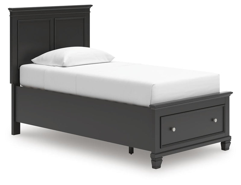 Lanolee Black Twin Panel Storage Bed - B687B21