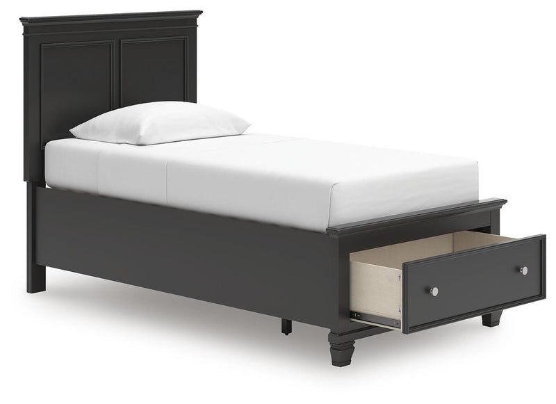 Lanolee Black Twin Panel Storage Bed - B687B21