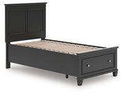 Lanolee Black Twin Panel Storage Bed - B687B21