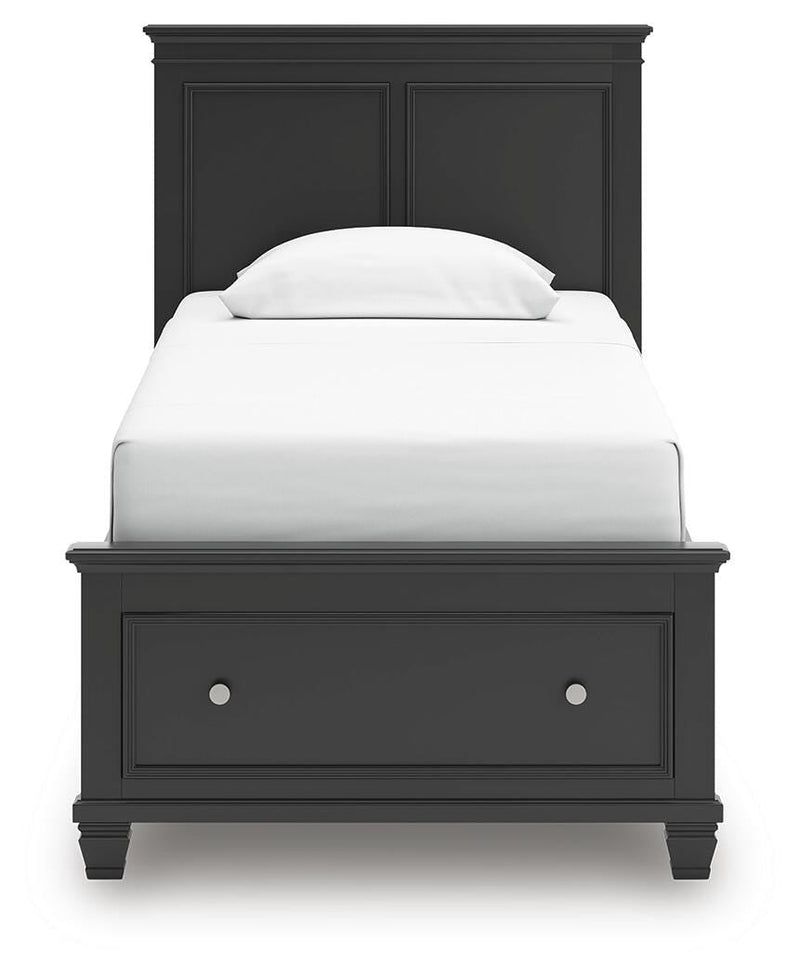 Lanolee Black Twin Panel Storage Bed - B687B21