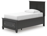 Lanolee Black Twin Panel Storage Bed - B687B21