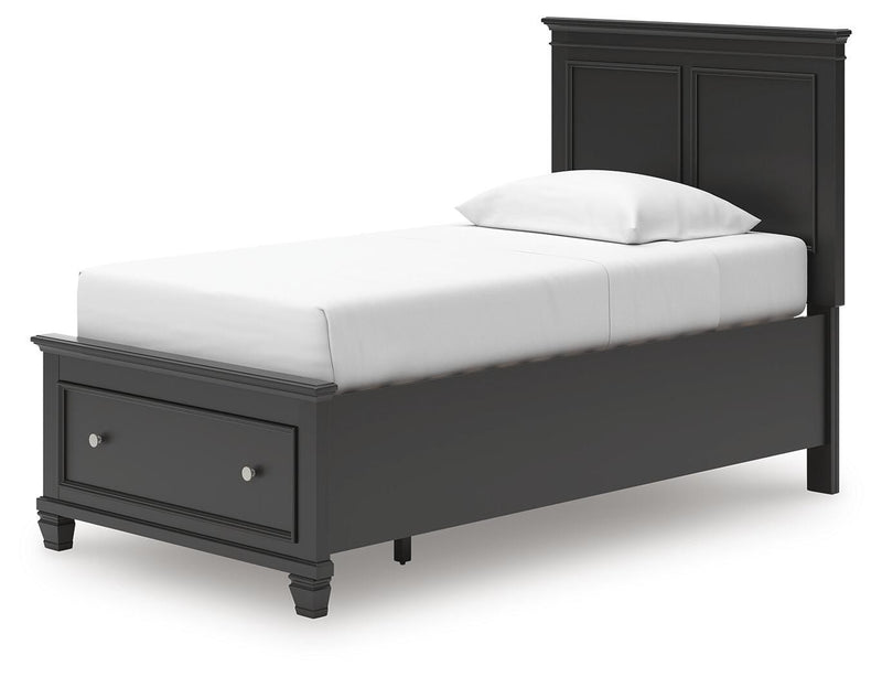 Lanolee Black Twin Panel Storage Bed - B687B21