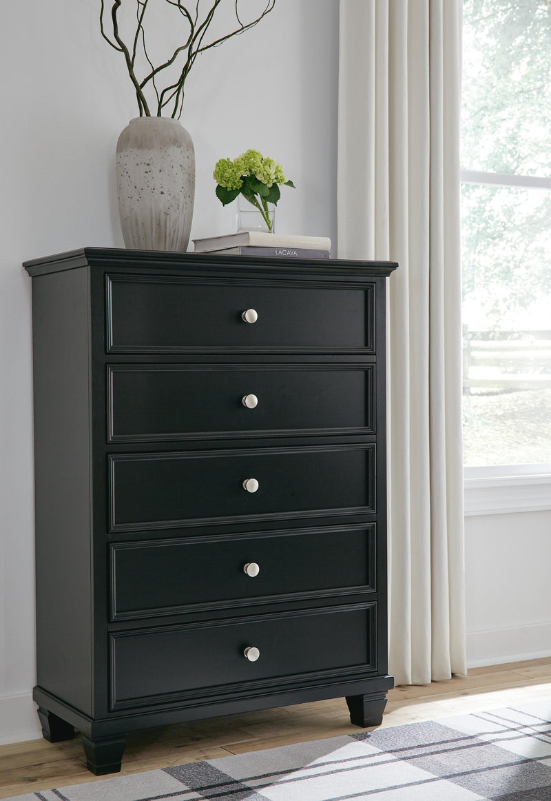 Lanolee California King Panel Bed, Dresser, Chest and 2 Nightstands - B687B32
