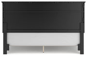 Lanolee California King Panel Bed with Mirrored Dresser and Chest in Black - PKG015233