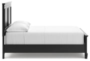 Lanolee Full Panel Bed with Mirrored Dresser in Black - PKG015211