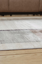 Larkport Cream/Brown/Gray Washable 5' x 7' Area Rug - R407412
