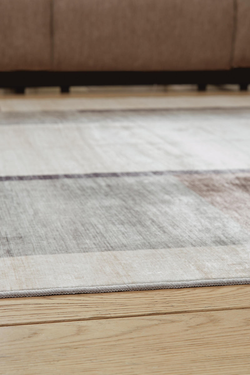 Larkport Cream/Brown/Gray Washable 8' x 10' Area Rug - R407411